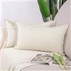 Madizz 2 Pezzi Lino in Poliestere Copricuscini Morbido Decorativo Fodere per Cuscino Lusso Stile per Divano Camera da Letto 30x50 cm Bianco