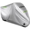 Favoto Telo per Moto Impermeabile Telo Coprimoto in Materiale Oxford 210D con Cuciture Termosaldate, Copertura Motociclo Resistente a Polvere/Pioggia/Foglie/Escrementi Uccelli (245x105x125cm)