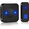 Vinabo Campanello Senza Fili, Portata 300m, Indicatore LED, 55 Melodie e 5 Livelli di Volume Campanello Senza Fili da Esterno Impermeabile IP55, Campanello Wireless per Casa, Ufficio, Negozi, Anziani