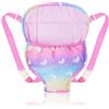 Aolso Zaini per Carrier Bambole, 18IN Marsupio per Bambole, Marsupio Giocattolo per Bambini con Spallacci Regolabili, Idee Regalo per Bambini, Colori dell'Arcobaleno