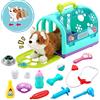 Sotodik 15 Pezzi Veterinario Kit Veterinario Valigetta Gioco di Ruolo Giocattolo Peluche e Accessori Giocattolo Valigetta Dottore Giochi Imitazione Gioco Bambini 2 3 4 5 Anni
