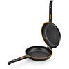 BRA Efficient Duo | Padella per frittata da 26 cm, fusione di alluminio, antiaderente Platinum Plus, senza PFOA, adatta a tutti i piani cottura e a induzione, Nera