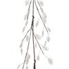 Christmas Decoration Addobbo Floreale Ramo con Foglie e Strass 110cm Bianco