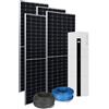 Kit fotovoltaico da 3 kW composto da Inverter Ibrido e pacco batteria da 10kWh Clivet + nº8 pannelli V-TAC da 450 Watt e kit cavi per collegamento batterie