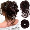 Pwsap Estensione del Panino Ondulato Riccio Disordinato Extension per Chignon Capelli Finti coda di cavallo con Elastico Estensione a Ciambella Riccia per Ragazza Donne con Corda per Capelli Forcina,Marrone