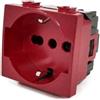 MAPAM PRESA 2P+T 16A BIV.ST.ITALIANO/TEDESCO SCHUKO ROSSA COMPATIBILE MATIX MAPT3PR-MAP514R