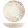 H&H Eris Piatto Multiuso in Porcellana, 25cm, Design Moderno, Elegante, per servire le pietanze, Beige