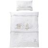 roba Biancheria da Letto Set 2 Pezzi Sternenzauber - Cotone Puro - Copripiumino 100 x 135 cm e Federa 40 x 60 cm - Motivo con Stelline - Bianco