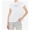 Calvin Klein Jeans Archival Monologo Relaxed T-Shirt M/M Bianco Logo Petto Donna