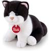 Trudi Gatto Brad bianco e nero Gatto peluche gioco, regalo di Natale e compleanno, riproduzione realistica | 16x19x22cm taglia S | Classici gatti peluche | modello 21040