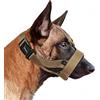 HEELE Museruola per Cani in Nylon Morbida Imbottitura Museruola Cane Morbidissima in Neoprene Museruola Regolabile Antiabbaio Anti-Bocconi Museruola Cane Piccola Taglia, Marrone, S