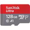 Sandisk 128GB Scheda microSDXC SanDisk Ultra 140 MB/s A1 con adattatore SD Grigio/Rosso [3101029]