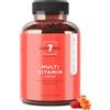 Seven Elements Nutrients Vitamine Gommose alla Frutta | Vitamina A B6 C D E Biotina Niacina Folato | Multivitaminico Orsetti Gommosi Fruttati Caramelle Vitaminiche Senza Additivi | Multivitamin Gummies Integratori Immunitari