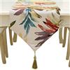 HUABEI Runner tavola in Jacquard con Foglia Elegante per Home, caffè Decorativo (32 * 160cm)-Colorato