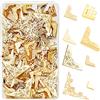 PH PandaHall Protezione Angolare, 160 pz 8 Stili Triangolo di Ferro Libro Angoli Guard Bordo Della Copertura In Metallo Copertura Decorativa Pad per Album Libri Quaderni Menu Diario Cartelle, Oro