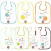 dBb Remond Set di 7 bavaglini per neonato, in cotone foderato in plastica, bavaglini impermeabili per neonato, bambina e ragazzo, chiusura con velcro