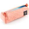 Miquelrius - Astuccio grande, portapenne rotondo, materiale riciclabile, cerniera, collezione iride, colore corallo