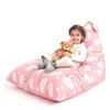 Nobildonna - Poltrona a sacco portaoggetti, da riempire, motivo animali, solo fodera, per bambini e adulti, extra large, senza imbottitura, riporre organizzare peluche, in tela di prima qualità