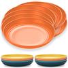 Kyraton servizio piatti in plastica 8 pezzi 23cm, piatti leggeri infrangibili e riutilizzabili Piatti da Cena Leggeri Pasta e Dumpling Microonde Safe BPA Free lavabile in lavastoviglie