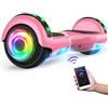 SISIGAD Hoverboard Self Balancing Scooter 6.5 Two-Wheel Self Balancing Hoverboard with Bluetooth Speaker and LED Lights Electric Scooter for Adult Kids Gift
