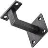 Halcö Supporto per corrimano rotondo con fissaggio a quattro punti, supporto per corrimano distanza dalla parete 78 mm, supporto per corrimano in acciaio nero passivato