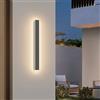 K-Bright Lampada da Parete Esterno/Interno LED 20W 3000K Bianco Caldo IP65 Applique da Parete Esterno 60CM Moderno per Balcone Giardino Veranda Via Garage,Grigio Scuro