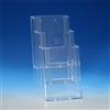 TAYMAR Supporto per brochure da tavolo 1/3 A4 (pieghevole a tre ante), supporto per volantini, porta brochure, 3 scomparti (dimensioni interne: 10,1 cm) montaggio a parete opzionale