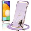Micoden Cover per Samsung Galaxy A52 4G/5G/A52S 5G in silicone con collana/motivo cuore d'amore carino, custodia con cordino in corda per Samsung Galaxy A52 4G/5G/A52S 5G (viola)