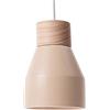 LUSSIOL Lampada da parete in ceramica, 40 W, beige/legno naturale, ø 12 x H 17 cm