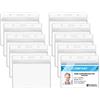Vicloon Porta Badge, 10Pcs Custodie per Badge in Plastica, Portabadge di PVC Impermeabili, Trasparente Porta Tesserino Porta Badge Carta di Credito per Fiere Scuole Conferenze, Orizzontali