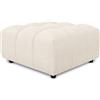 EvergreenWeb Pouf poggiapiedi con bombature morbide, Pouf Rubiq Crema 90 x 90 cm