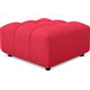 EvergreenWeb Pouf poggiapiedi con bombature morbide, Pouf Rubiq Rosso 60 x 60 cm