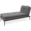 EvergreenWeb Divano Modulare Componibile Pilar Chaise Longue Grigio