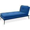 EvergreenWeb Divano Modulare Componibile Pilar Chaise Longue Blu