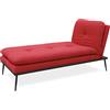 EvergreenWeb Divano Modulare Componibile Pilar Chaise Longue Rosso