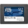 PATRIOT SSD INTERNO P220 512GB SATA3 2,5" Read/Write 500/500 Mbps