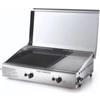 Ompagrill Barbecue a gas ompagrill con plancha doppia e coperchio 2 bruciatori 71,5x44x24 cm