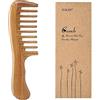 EQLEF Pettine Legno Denti Larghi Pettine Capelli Ricci, Verde Legno di Sandalo a Pettine Denti Larghi Legno Fatto a Mano Pettine Antistatico Qualità Pettine di Legno per Capelli (Denti larghi)