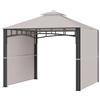 Outsunny Gazebo da Giardino 3x3 m con Tenda Parasole Laterale, Gazebo da Esterno, Altezza 288 cm, Cachi|Aosom
