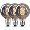 Hofouple Lampadina LED E27, Lampadine LED E27 6W Dimmabile Luce Calda 2700K G80, Lampadina Retro a LED per Lampadario, Sospensione, Segnaposto - Vetro Fumé,3 Pezzi