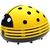 LWZko Mini Aspirapolvere Coccinella, Aspirapolvere Portatile Adorabile, Batteria Caricata Fumetto Adorabile Portatile In Plastica ABS Mini Detergente per Scrivania Casa, Ufficio, Computer Desktop, Giallo