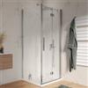 DEGHI Box doccia 85x85 cm a soffietto in vetro anticalcare trasparente profilo cromo 195h - Flexy