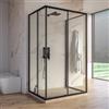 DEGHI Box doccia tre lati 90x140x90 scorrevole profilo nero in vetro temperato trasparente 200h - Naomi