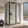 DEGHI Box doccia angolare 3 lati 80x100x80 cm scorrevole anticalcare 200h cm telaio nero - Naomi