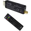 WWiO TRINITY T2 TV Stick V2 - Decoder digitale terrestre DVB-T2 H.265 HEVC 10 Bit, telecomando wireless 2-in-1, 600 canali, 4 elenchi di preferiti, nero