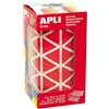 APLI Kids Apli 4869 Rotolo di Etichette Adesivi Triangolari, 20 mm, Rosso