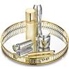 Nuptio Vassoio Profumi a Specchio Dorato: Vassoi Decorativi Tavolo Vetro Vanity Organizer Vassoio Trucco Rotondo Metallo Vintage con Specchio Gioielli Che Serve Camera Letto Bagno Toeletta, 32cm