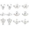 FINGERINSPIRE 12 applique con strass in vetro a forma di foglia, 6 stili, applicazioni termoadesive lucide, foglie sparse, forme miste, applique in cristallo di vetro, accessori per abiti da sposa
