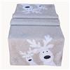 texpot Runner da tavola 40 x 140 cm, grigio chiaro bianco argento, divertente alce renna, tovaglia, decorazione natalizia