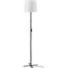 Barlast - Lampada da terra in metallo nero con paralume bianco, 150 cm